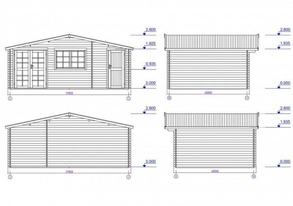 Gartenhaus Blockhaus Gerätehaus Holz 600x400cm, 40 mm, 403961 in Versmold