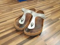 Birkenstock Gizeh silber Gr.37 Damensandale Zehentrenner Nordrhein-Westfalen - Hagen Vorschau