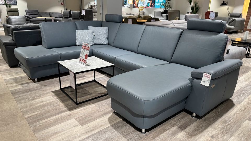 Polstergarnitur Sofa Couch Leder Bettfunktion PolsterArena in Dormagen