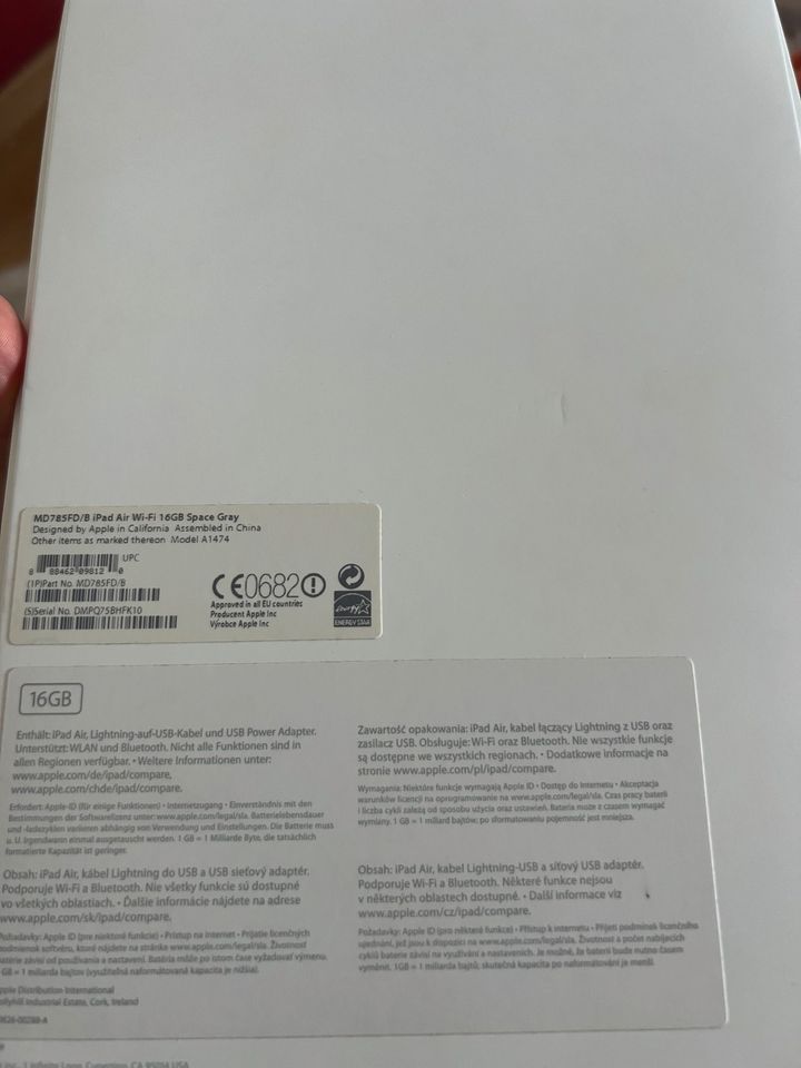 iPad Air )2014) A1474  Wi-Fi 16GB Space Gray in Edewecht