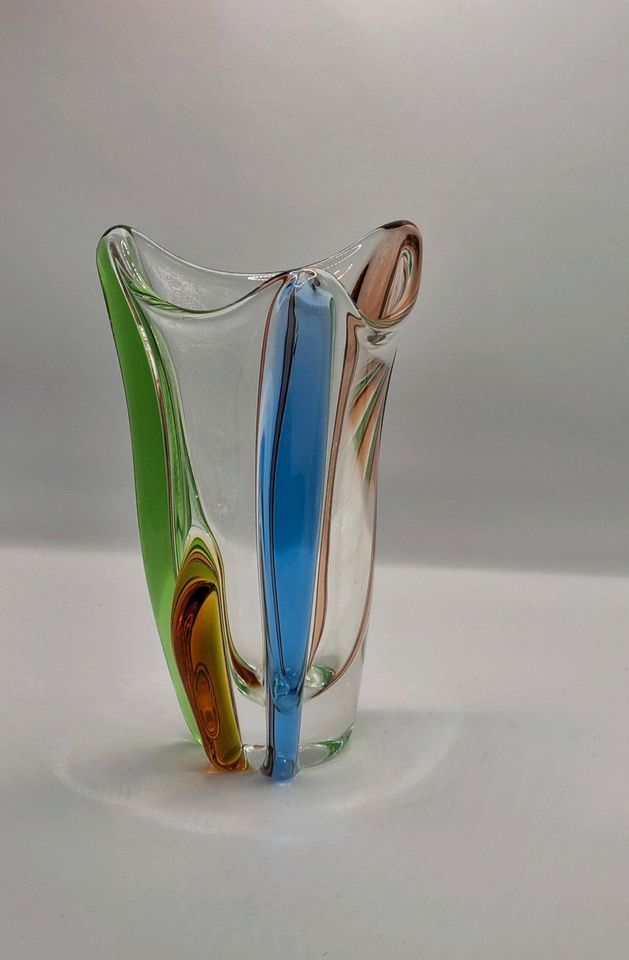 Vintage glass vase von Sklarny Mstisov 1960 in Kitzingen