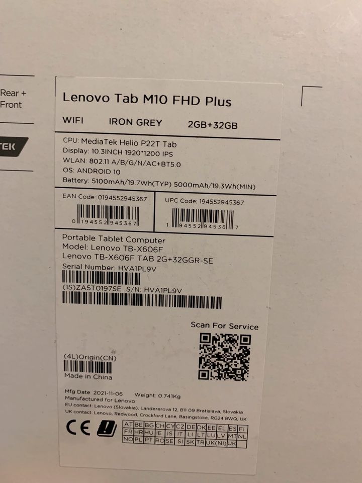 Lenovo Tab M10 FHD Plus wie neu in Biene
