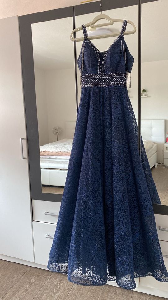 Abendkleid Marineblau Größe 36-38 in Bad Wurzach