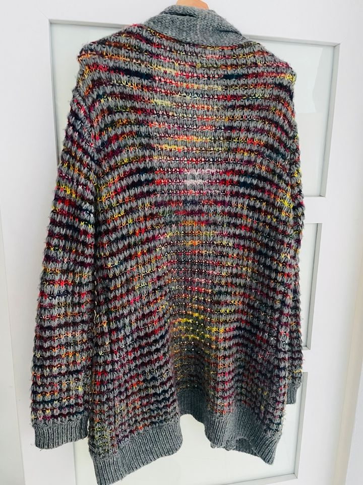 KUSCHELIGE DEPT STRICKJACKE BUNT GRAU L 40 42 REGENBOGEN CARDIGAN in Mainz