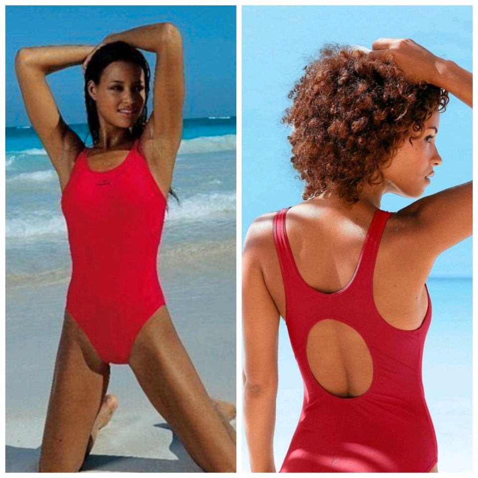 NEU Lascana Sport Badeanzug 46 B C Bauchweg rot Tankini Kangaroos in Sonnewalde