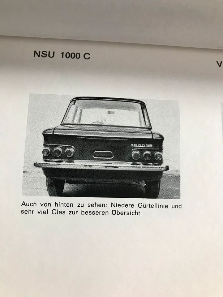 Sehr selten NSU Illustrierter KONKURRENZVERGLEICH 1000 C 1200 TT in Nürnberg (Mittelfr)