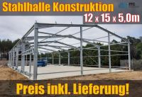 12x15x5,0m Stahlhalle Konstruktion - Industriehalle Lagerhalle PV Bayern - Augsburg Vorschau