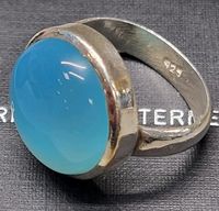 Silber Cocktail-Ring mit rundem Stein hellblau Bayern - Baunach Vorschau