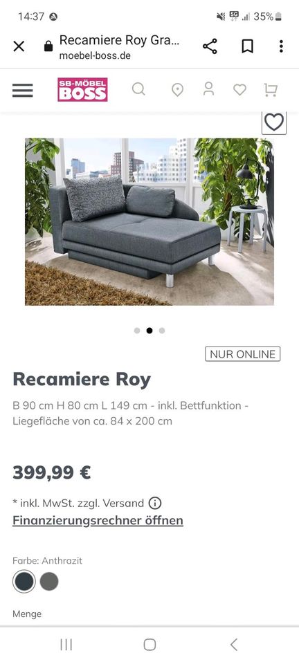 Schlafcouch inkl. Bettkasten in Niederndodeleben