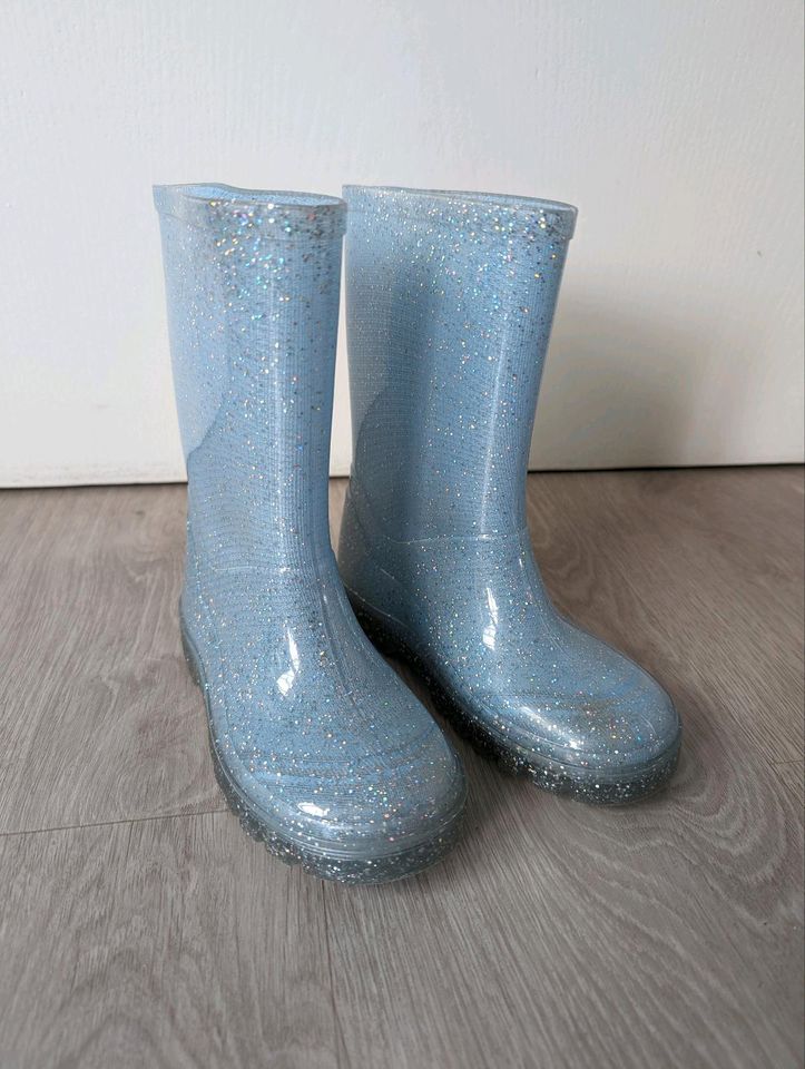 Gummistiefel Gr. 28 blau mit Glitzer ungefüttert in Porta Westfalica