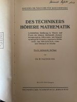 Antiquariat Des Technikers höhere Mathematik, Haeder,Maschinenbau Bayern - Donauwörth Vorschau