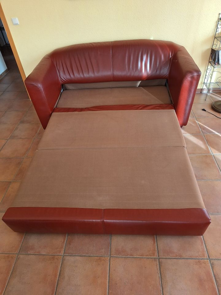 Echt Leder Schlafsofa Couch, Sofa, gebraucht in Celle