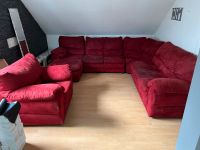 Großes XXL Sofa Garnitur rot zu verschenken ! Hessen - Mörfelden-Walldorf Vorschau