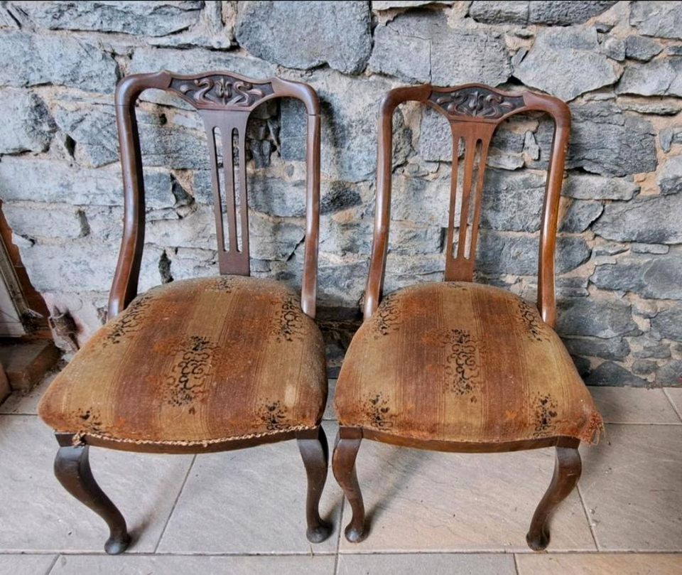 2 schöne antike Gondelstühle Frankreich um 1900 Stühle Sessel in Hungen