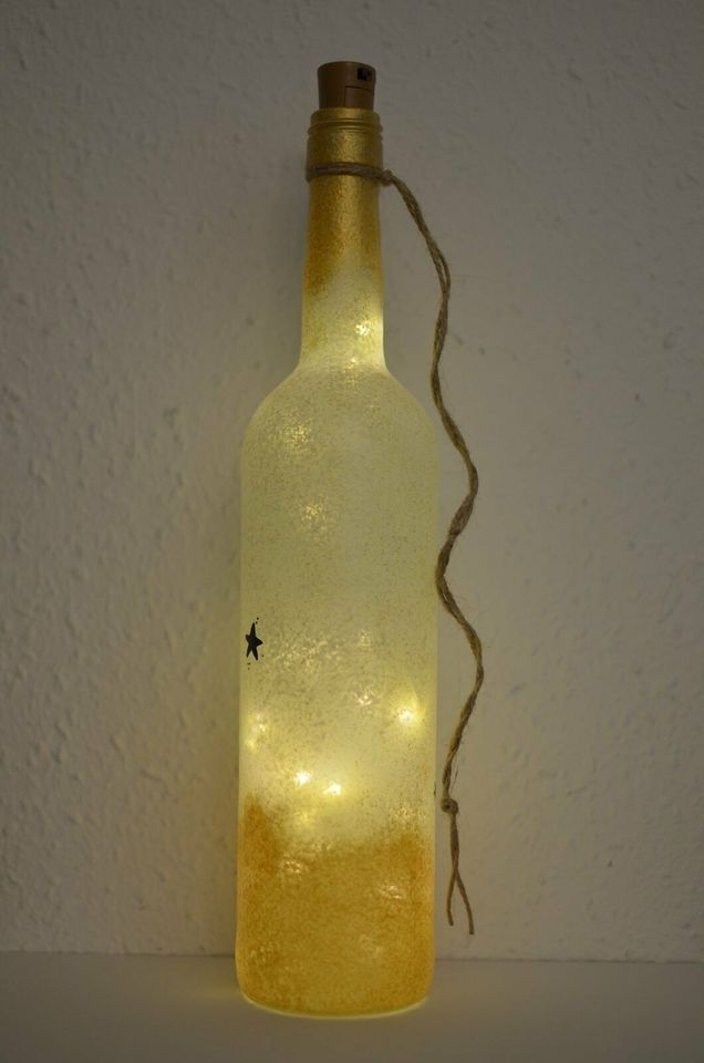 Deko Leuchte Flasche LED Beleuchtung Frosteffekt Katzenfreund in Chemnitz