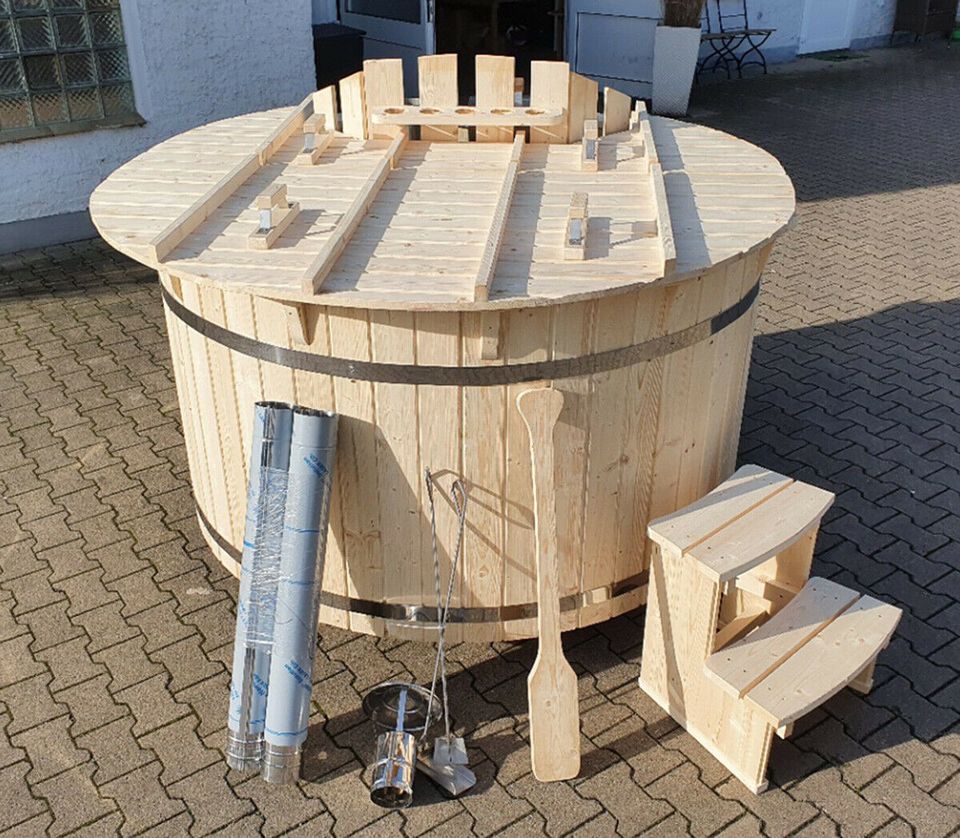 Badefass 180 cm Holz NEU Badezuber Zuber Hottub Holz Wanne Ofen in Hüllhorst