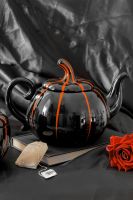 Teekanne Teapot Black schwarz orange Gothik Kürbis Pumpkin Niedersachsen - Uelzen Vorschau