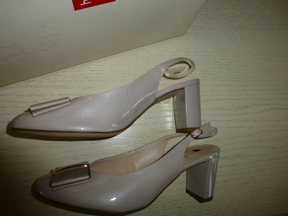 NEU HÖGL 6,5 DE 40 Slingpumps Blockabsatz nude Lack Pumps in Zülpich