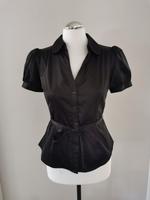 H&M Bluse schwarz Satinlook mit Gürtel Gr.36 Bayern - Ebermannstadt Vorschau