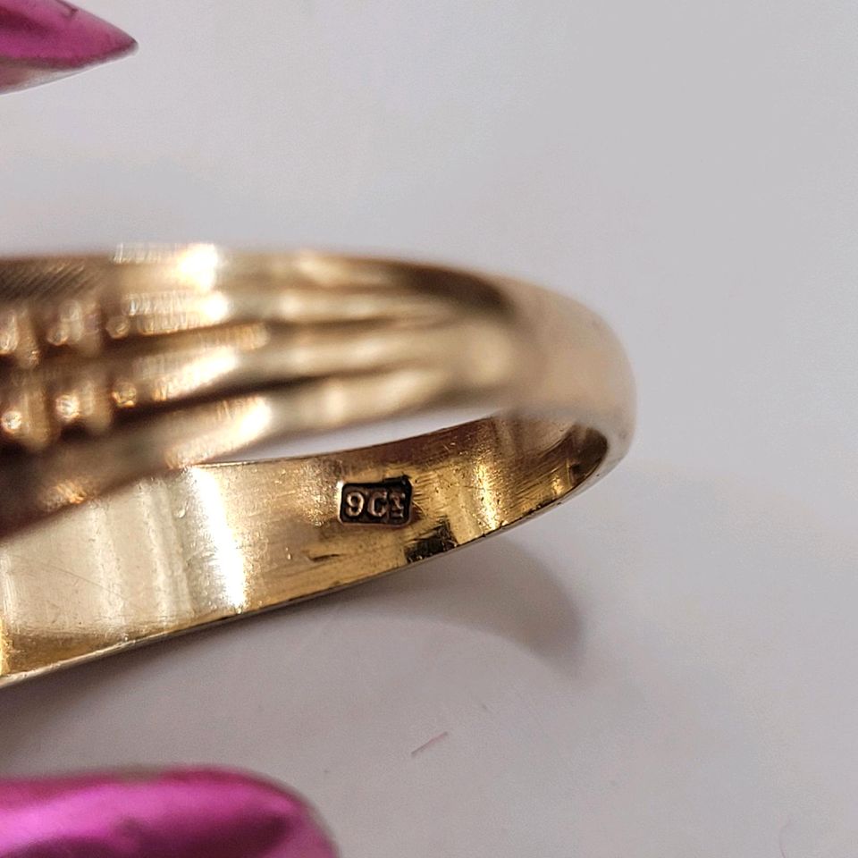❤Antiker Art Deco Ring aus 333er Gelbgold und synthetischem Rubin in Essen