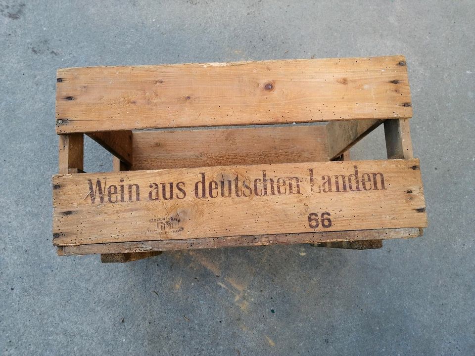 Kiste Holz Fahrradkorb Wein aus deutschen Landen 56 Vintage Kult in Worms