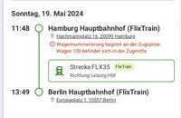 Flixtrain Hamburg - Berlin 19.5 mit Sitzplatz Berlin - Köpenick Vorschau