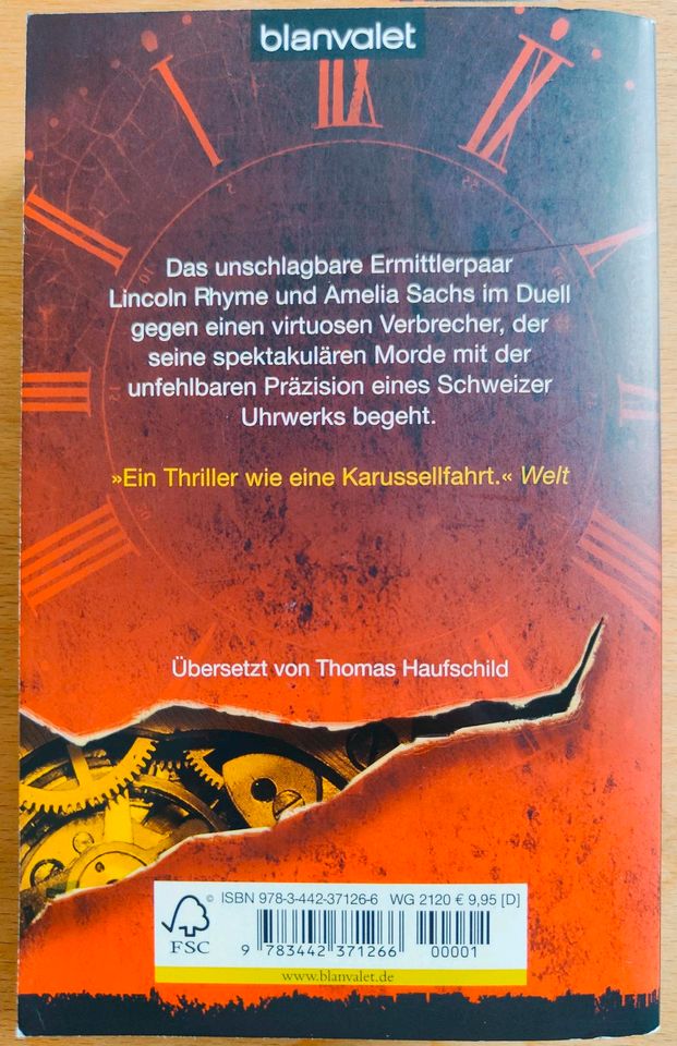 Jeffery Deaver Der gehetzte Uhrmacher Lincoln Rhyme Thriller Buch in Marktoberdorf