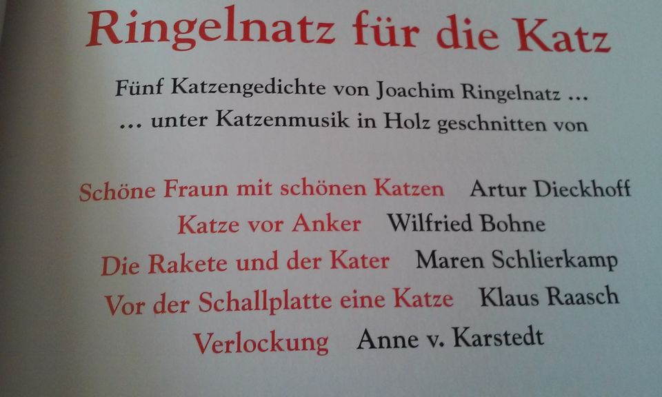 Ringelnatz für die Katz Katzen-Gedichte "Schwarze Kunst" Vlg.“ in Bad Segeberg