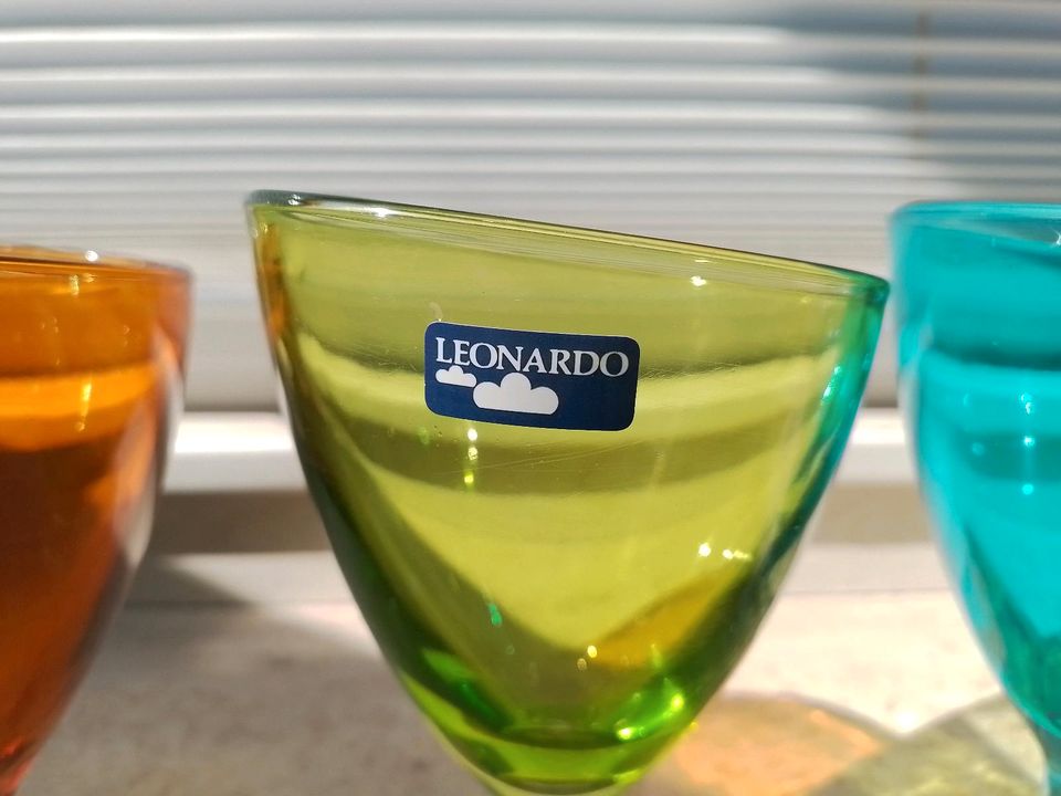 4 Eisbecher, Eisschale von Leonardo, blau, grün, orange, gelb in Lüneburg