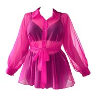 Durchsichtige Organza Optik Bluse Gr 3XL / 50 Pink schimmernd Bayern - Lauingen a.d. Donau Vorschau