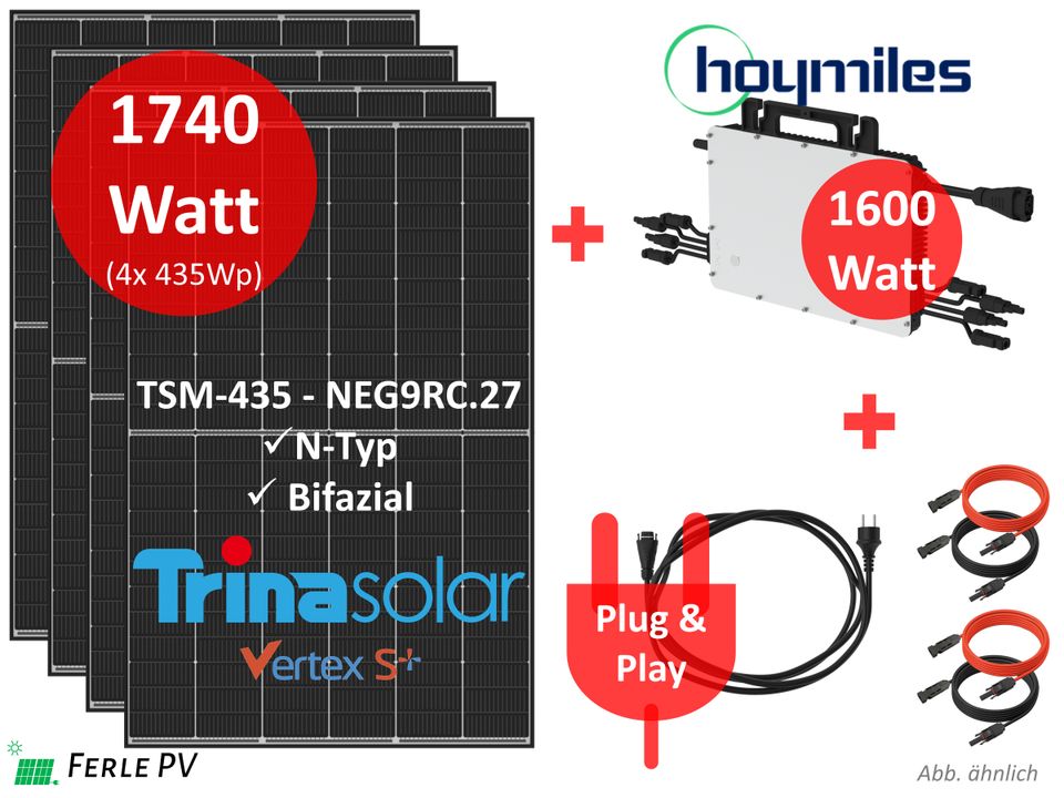 Balkonkraftwerk 1600W (1740 Wp)- KOMPLETTSET ✅Neu ✅Drosselbar in München