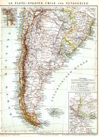 LA PLATA -CHILE - PATAGONIEN - LANDKARTE - ÜBERSICHTSKARTE - 1902 Berlin - Mitte Vorschau