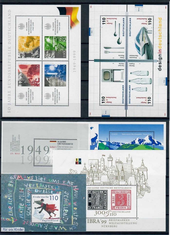 Bund BRD Jahrg.1995 -1999 + CD + BL, postfrisch, 10 Bilder in Bergheim