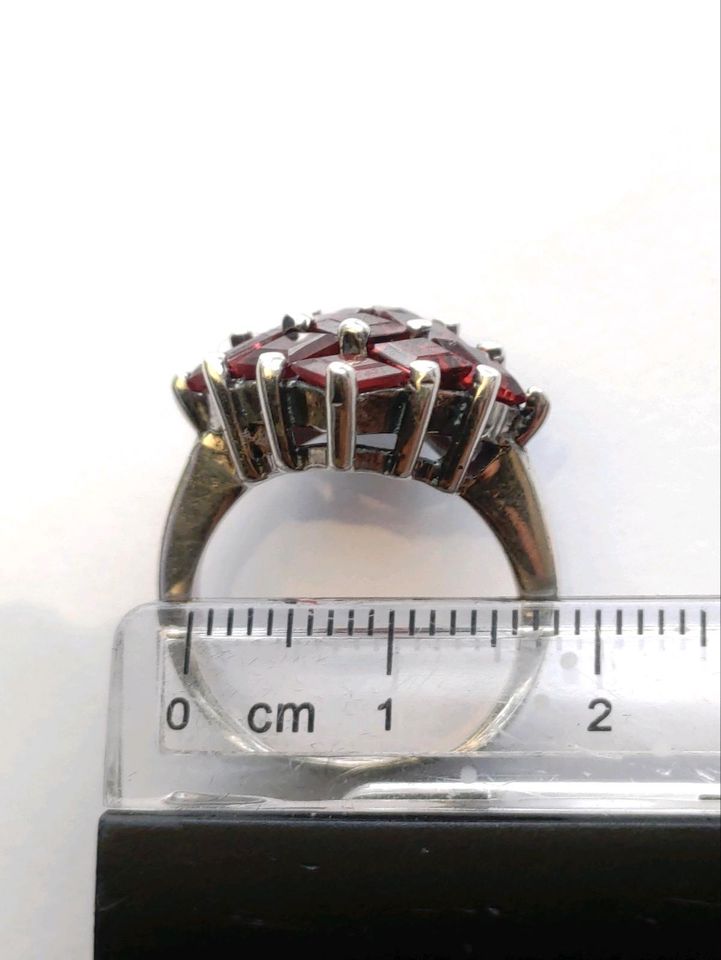 ⭐ 925 echt Silber Ring ° Granat rot Raute in Würzburg
