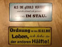Neu! Metallschild Sprüche, Blech, 30x13 cm, „Ordnung“, „Geduld“ Niedersachsen - Buxtehude Vorschau