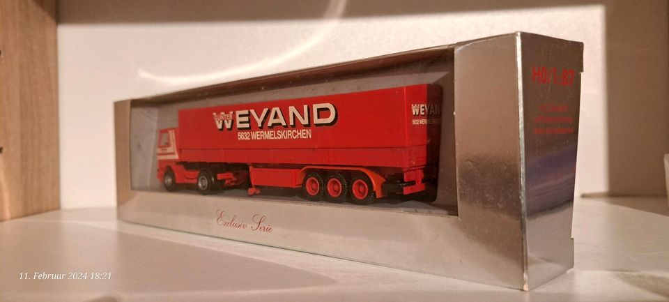 Herpa 1.87 Scania 142 V8 Planensattelzug Günter Weyand Wermelskir in Heiden