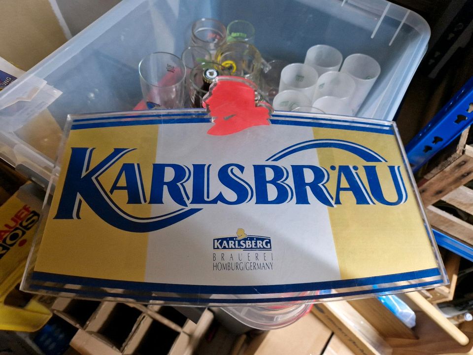 Karlsbräu karlsberg Bier Werbeschild Brauerei Schild in Riegelsberg