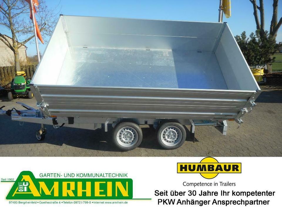 Humbaur HTK 3500.31 Alu 3-Seiten-Kipper mit BAS, Stützen, Schiene in Bergrheinfeld