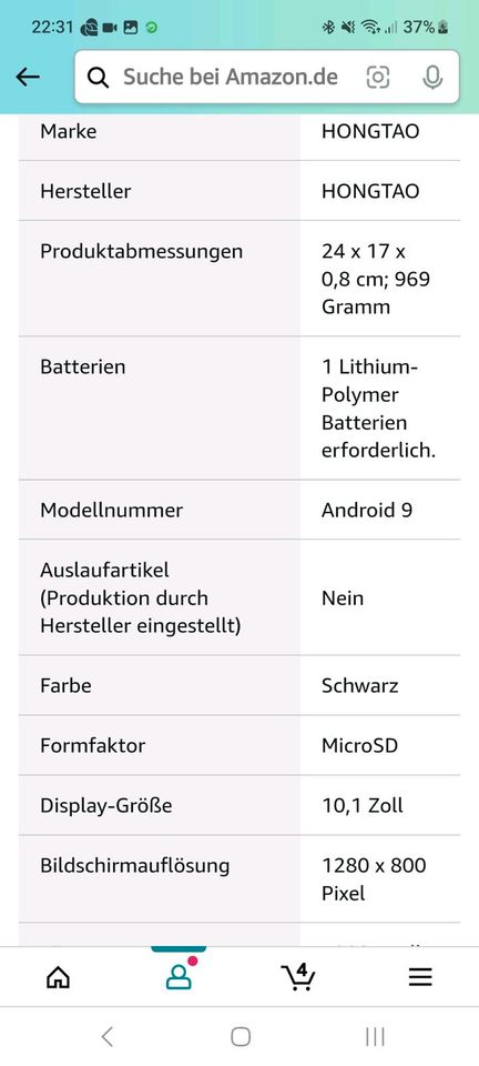 Verkaufe selten benutztes Tablett 10.1" in Lingen (Ems)