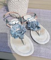 Sandale Blau metallic Blume Stoff Gr. 39 Bayern - Kemmern Vorschau