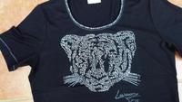 Damen Shirt Tigerkopf Gr.38 schwarz Steinchen Applikation Viskose Berlin - Köpenick Vorschau