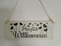 Türschild Herzlich Willkommen Holz schwarz weiß shabby chic Köln - Rath-Heumar Vorschau