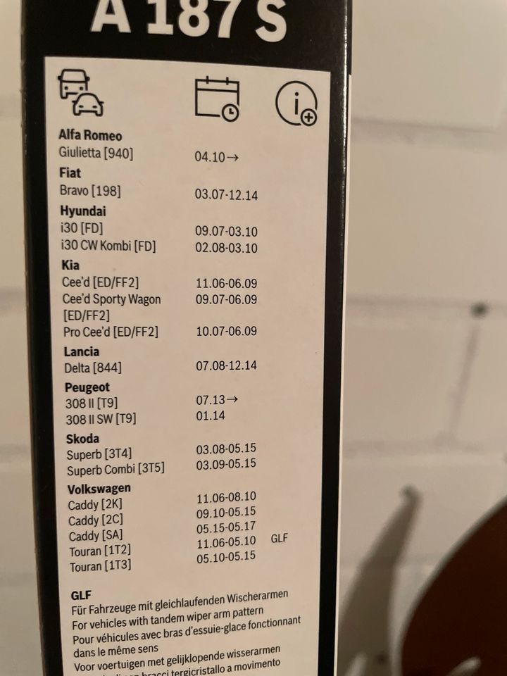 Scheibenwischerblätter A187S Bosch in Nottensdorf
