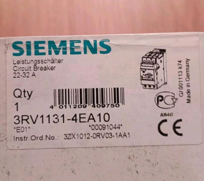 Siemens Leistungsschalter 3RV1131-4EA10 Motorschutz_NEU in Egglham