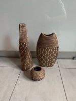 Deko Set 2 große Vase 1 Teelichthalter, braun Bronze Glitzer, NEU Sachsen - Hartha Vorschau