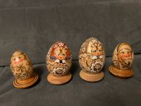 Pysanky Eier mit Sockel aus Holz handbemalt Oster Deco Hessen - Niddatal Vorschau
