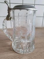 Bierkrug Glas Zinndeckel Hirsch Auerhahn Bierglas Gravur Thüringen - Erfurt Vorschau