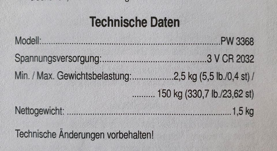 Personenwaage - digital, bis 150 kg in Tönisvorst