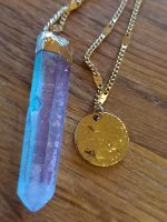 Pendel mit Aqua Angel Aura Anhänger in Gold mit Medaillon Bayern - Ortenburg Vorschau