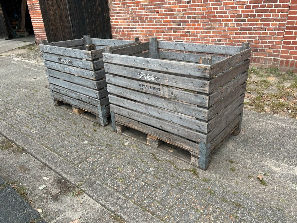 Holzkisten zur Brennholz Lagerung Holzbox Europalette Gitterbox in Kirchwalsede